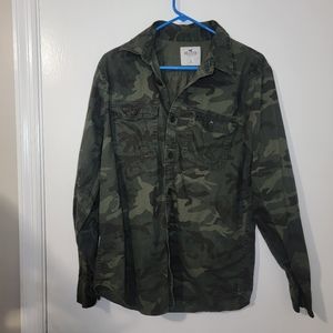 Hollister Camouflage Military Button down shirt